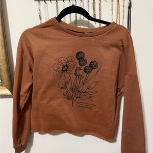 Floral Graphic Orange Sweater